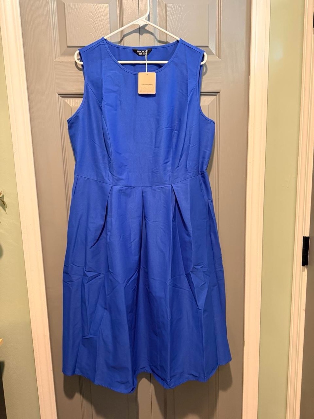 BloomChic Cobalt Blue Sleeveless Fit-and-Flare Dress